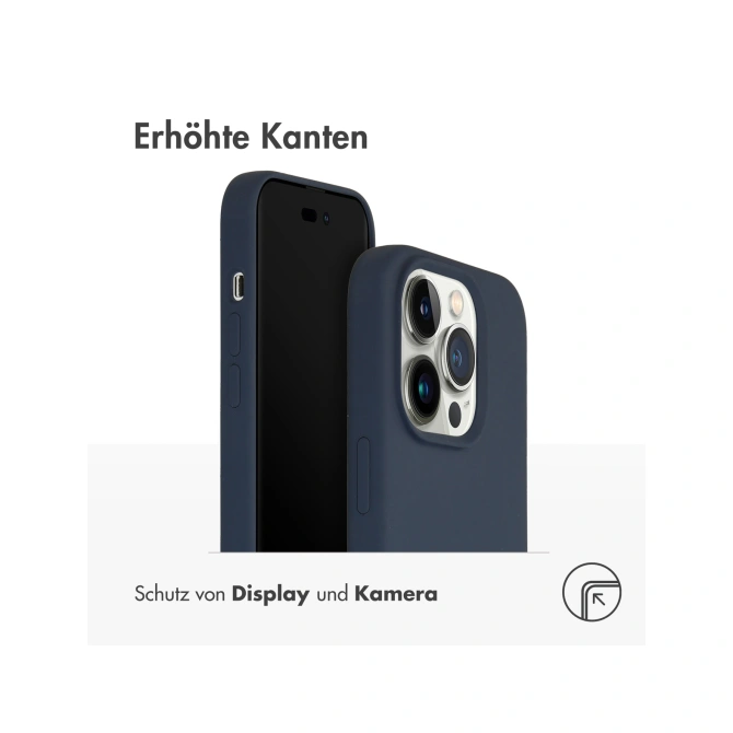 Accezz Liquid Silicone Backcover met MagSafe Apple iPhone 14 Pro - Donkerblauw
