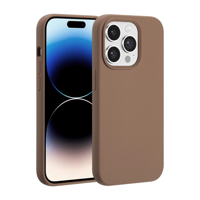 Accezz Liquid Silicone Backcover met MagSafe Apple iPhone 14 Pro - Lichtbruin