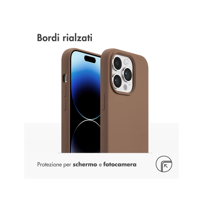 Accezz Liquid Silicone Backcover met MagSafe Apple iPhone 14 Pro - Lichtbruin