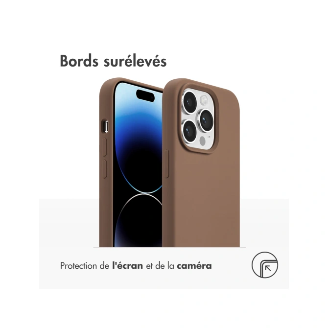Accezz Liquid Silicone Backcover met MagSafe Apple iPhone 14 Pro - Lichtbruin