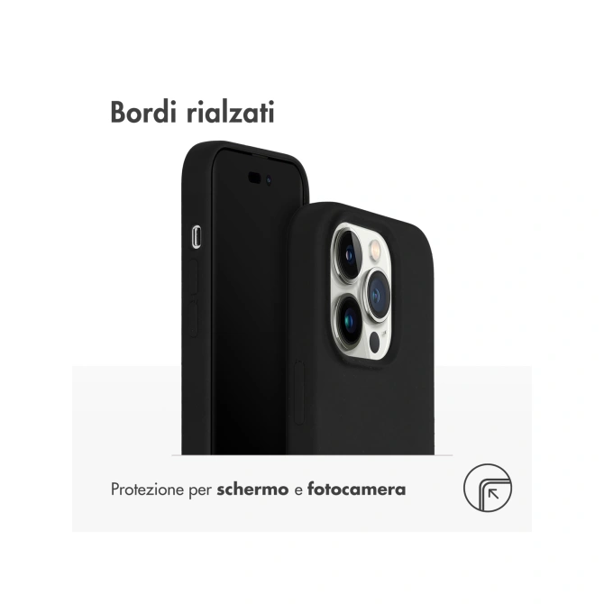 Accezz Liquid Silicone Backcover met MagSafe Apple iPhone 14 Pro - Zwart