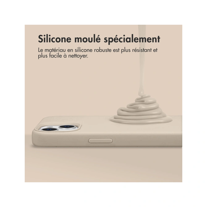 Accezz Liquid Silicone Backcover met MagSafe Apple iPhone 15 - Stone