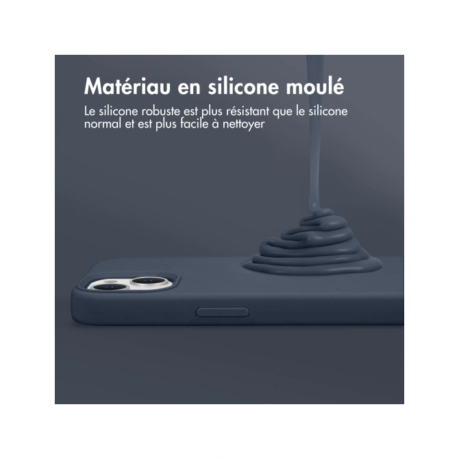 Accezz Liquid Silicone Backcover met MagSafe Apple iPhone 16 - Donkerblauw