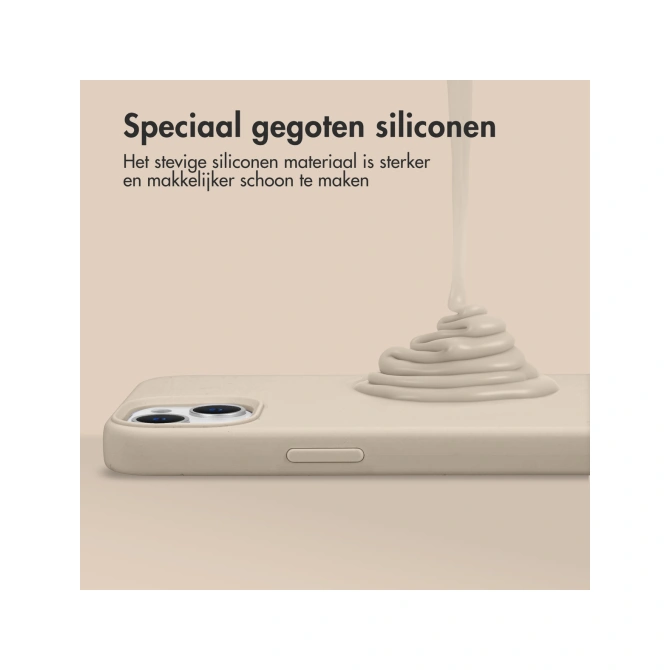 Accezz Liquid Silicone Backcover met MagSafe Apple iPhone 16 Pro - Stone