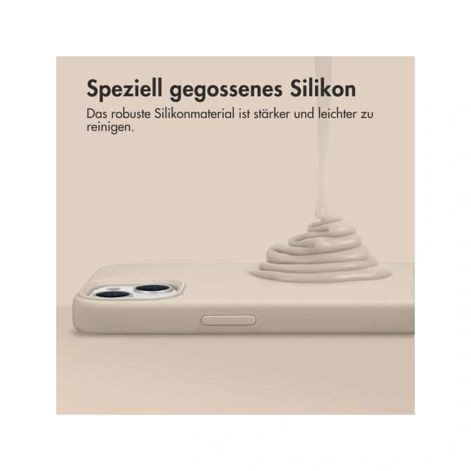 Accezz Liquid Silicone Backcover met MagSafe Apple iPhone 16 - Stone