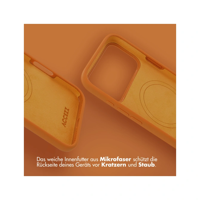 Accezz Liquid Silicone Backcover met MagSafe Apple iPhone 17 Pro Max - Oranje