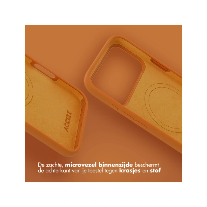 Accezz Liquid Silicone Backcover met MagSafe Apple iPhone 17 Pro Max - Oranje