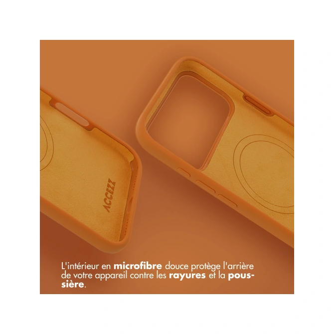 Accezz Liquid Silicone Backcover met MagSafe Apple iPhone 17 Pro - Oranje