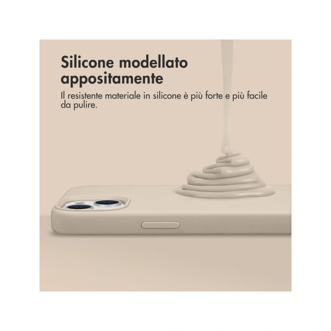 Accezz Liquid Silicone Backcover met MagSafe Apple iPhone 17e / 16e - Stone