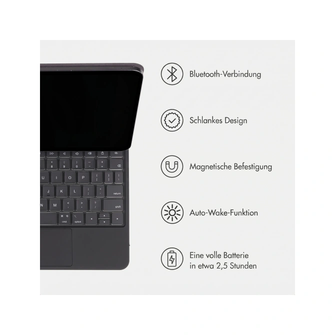 Accezz Magnetic Bluetooth Keyboard Apple iPad 11 (2025) 11 inch A16 / iPad 10 (2022) 10.9 inch - QWERTY / NL - Zwart