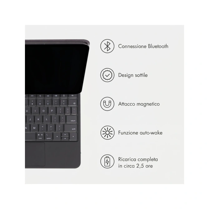 Accezz Magnetic Bluetooth Keyboard Apple iPad 11 (2025) 11 inch A16 / iPad 10 (2022) 10.9 inch - QWERTY / NL - Zwart