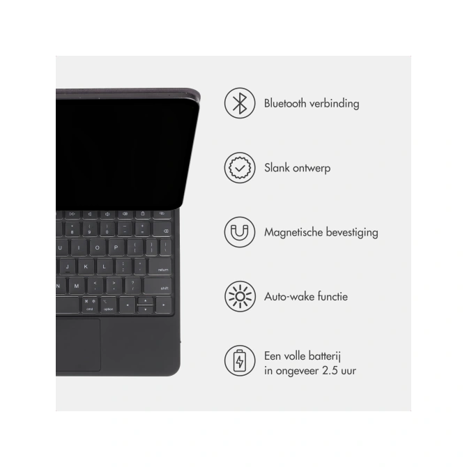 Accezz Magnetic Bluetooth Keyboard Apple iPad 11 (2025) 11 inch A16 / iPad 10 (2022) 10.9 inch - QWERTY / NL - Zwart