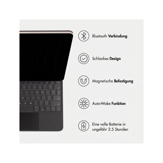 Accezz Magnetic Bluetooth Keyboard Apple iPad Air 11 inch (2025) M3 / (2024) M2 / Pro 11 (2018/2020/2021/2022) - QWERTY / NL - Zwart