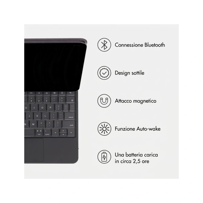 Accezz Magnetic Bluetooth Keyboard Apple iPad Air 13 inch (2025) M3 / (2024) M2 / iPad Pro 12.9 (2018/2020/2021/2022) - QWERTY / NL - Zwart
