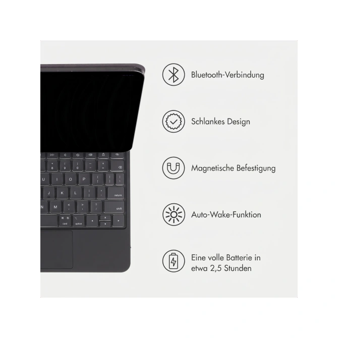 Accezz Magnetic Bluetooth Keyboard Apple iPad Air 13 inch (2025) M3 / (2024) M2 / iPad Pro 12.9 (2018/2020/2021/2022) - QWERTY / NL - Zwart