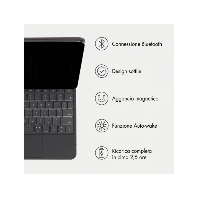 Accezz Magnetic Bluetooth Keyboard Apple iPad Pro 11 (2025) M5 / (2024) M4 - QWERTY / NL - Zwart