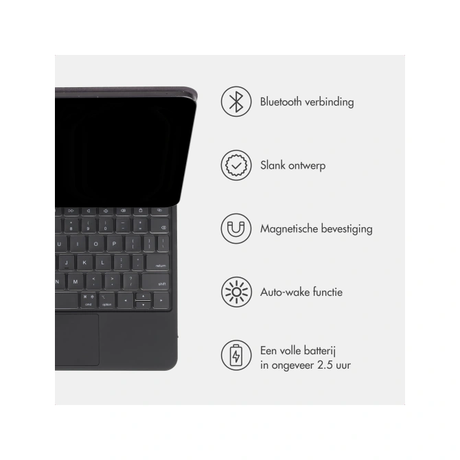 Accezz Magnetic Bluetooth Keyboard Apple iPad Pro 11 (2025) M5 / (2024) M4 - QWERTY / NL - Zwart