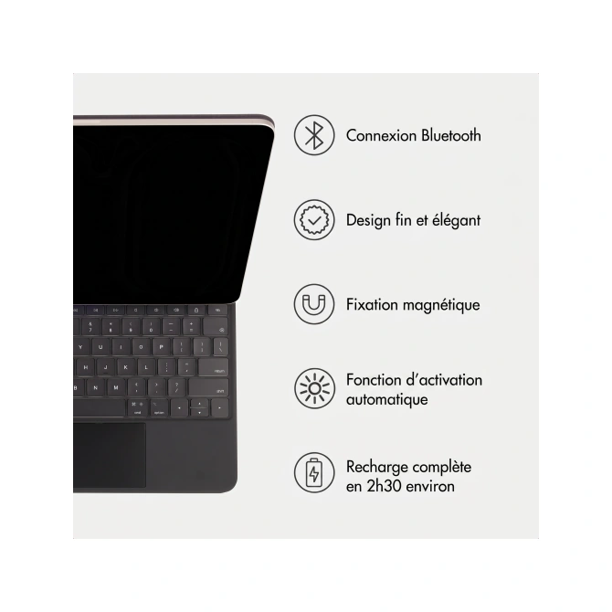 Accezz Magnetic Bluetooth Keyboard Apple iPad Pro 13 (2025) M5 / (2024) M4 - QWERTY / NL - Zwart