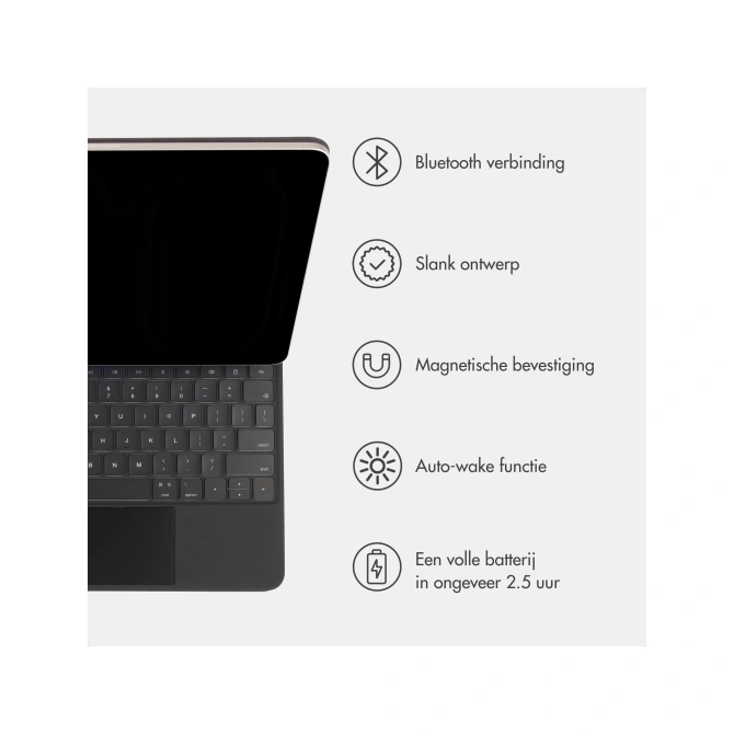Accezz Magnetic Bluetooth Keyboard Apple iPad Pro 13 (2025) M5 / (2024) M4 - QWERTY / NL - Zwart