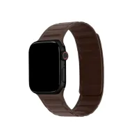 Accezz Magnetisch echt lederen bandje Apple Watch | 44/45/46/49 mm - Chocolate Brown