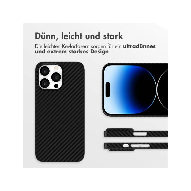 Accezz MagSafe Kevlar® Backcover Apple iPhone 14 Pro - Zwart