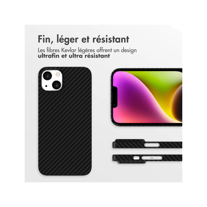 Accezz MagSafe Kevlar® Backcover Apple iPhone 14 - Zwart