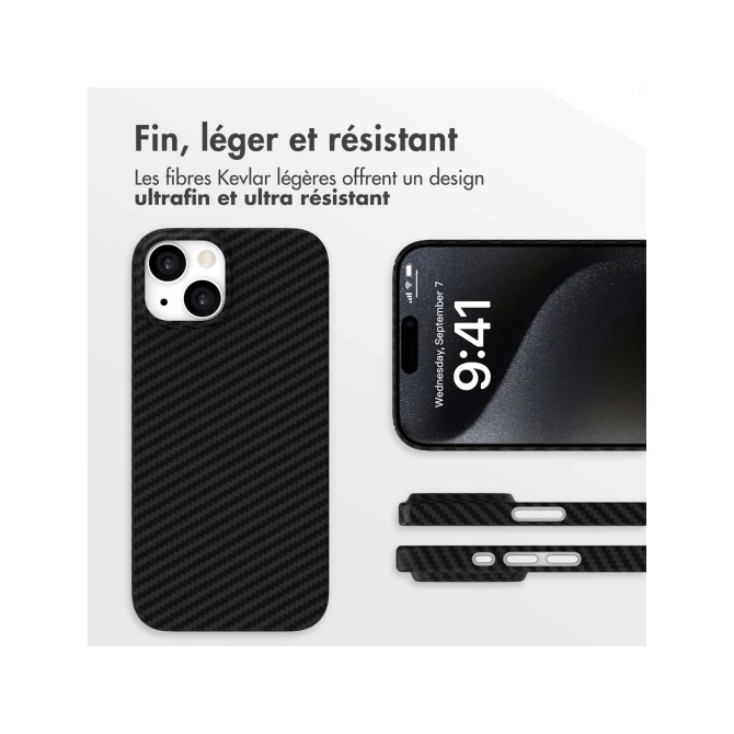 Accezz MagSafe Kevlar® Backcover Apple iPhone 15 - Zwart