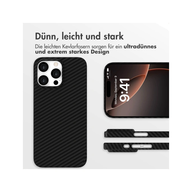 Accezz MagSafe Kevlar® Backcover Apple iPhone 16 Pro Max - Zwart