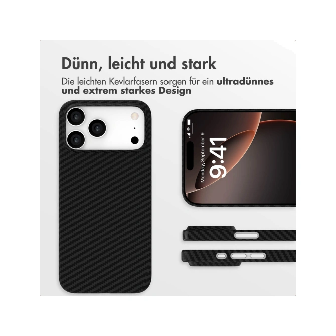 Accezz MagSafe Kevlar® Backcover Apple iPhone 17 Pro - Zwart