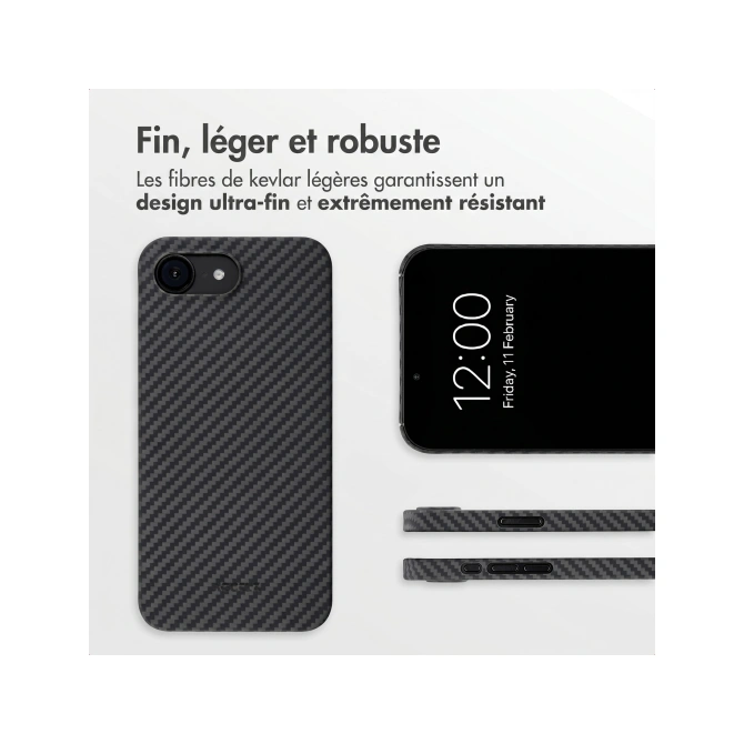 Accezz MagSafe Kevlar® Backcover Apple iPhone 17e / 16e - Zwart