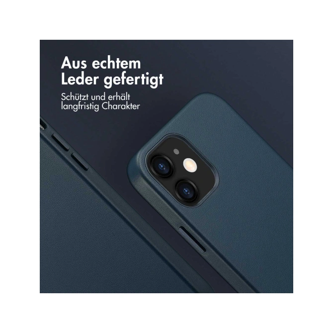 Accezz MagSafe Leather Backcover Apple iPhone 12 (Pro) - Nightfall Blue