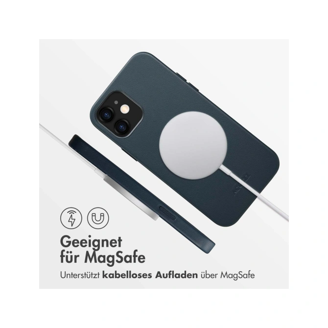 Accezz MagSafe Leather Backcover Apple iPhone 12 (Pro) - Nightfall Blue