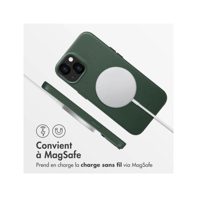 Accezz MagSafe Leather Backcover Apple iPhone 13 - Cedar Green