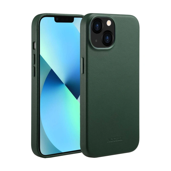 Accezz MagSafe Leather Backcover Apple iPhone 13 - Cedar Green