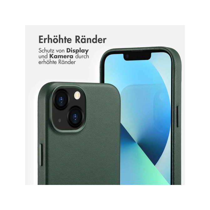 Accezz MagSafe Leather Backcover Apple iPhone 13 - Cedar Green