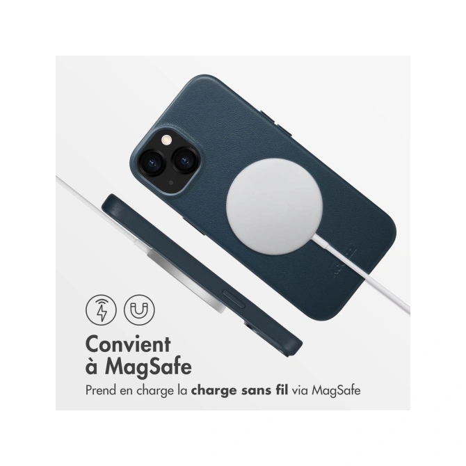 Accezz MagSafe Leather Backcover Apple iPhone 13 - Nightfall Blue