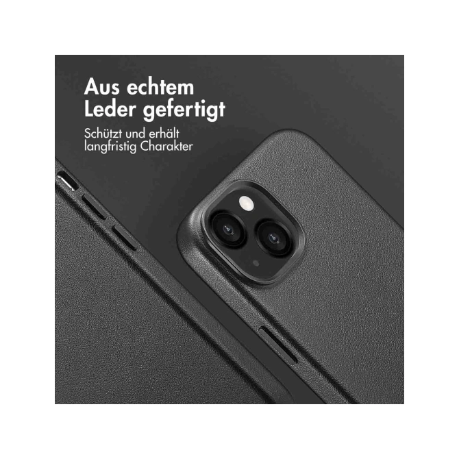 Accezz MagSafe Leather Backcover Apple iPhone 13 - Onyx Black