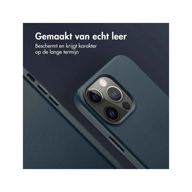 Accezz MagSafe Leather Backcover Apple iPhone 13 Pro - Nightfall Blue