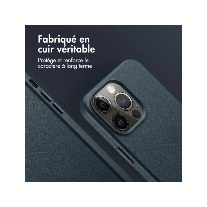 Accezz MagSafe Leather Backcover Apple iPhone 13 Pro - Nightfall Blue