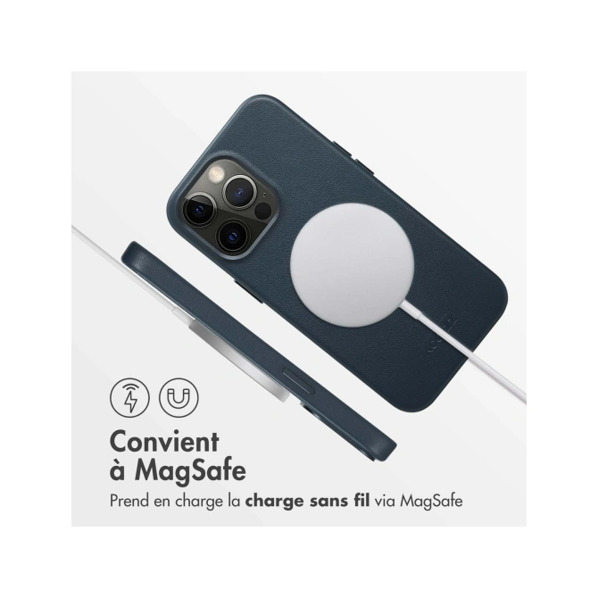 Accezz MagSafe Leather Backcover Apple iPhone 13 Pro - Nightfall Blue