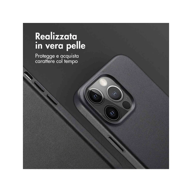 Accezz MagSafe Leather Backcover Apple iPhone 13 Pro - Onyx Black