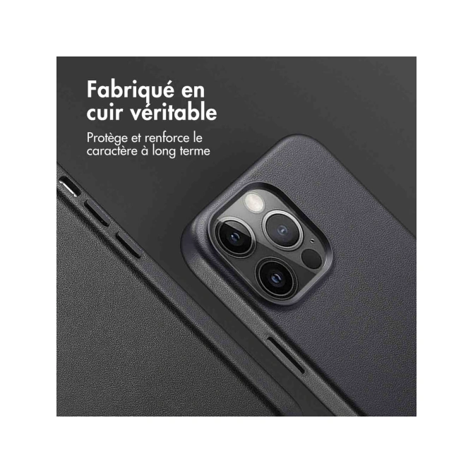 Accezz MagSafe Leather Backcover Apple iPhone 13 Pro - Onyx Black