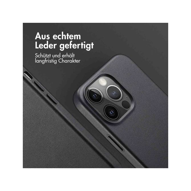 Accezz MagSafe Leather Backcover Apple iPhone 13 Pro - Onyx Black