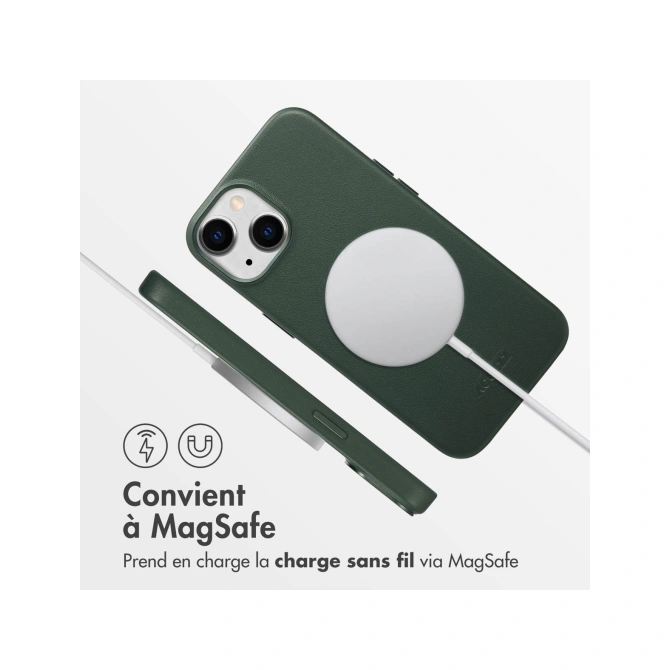 Accezz MagSafe Leather Backcover Apple iPhone 14 - Cedar Green