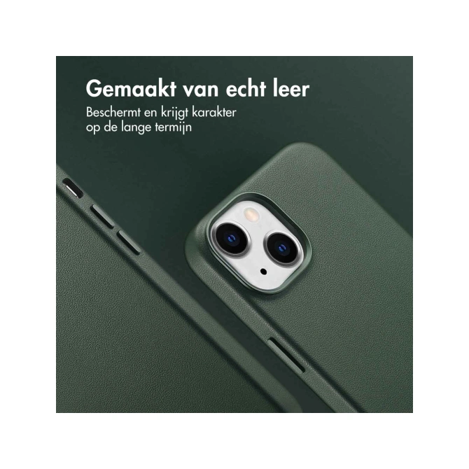 Accezz MagSafe Leather Backcover Apple iPhone 14 - Cedar Green