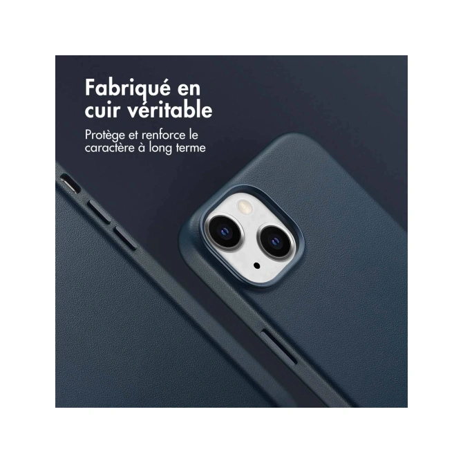 Accezz MagSafe Leather Backcover Apple iPhone 14 - Nightfall Blue