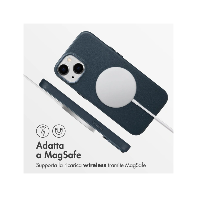 Accezz MagSafe Leather Backcover Apple iPhone 14 - Nightfall Blue