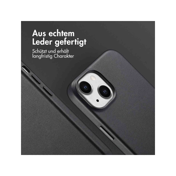 Accezz MagSafe Leather Backcover Apple iPhone 14 - Onyx Black