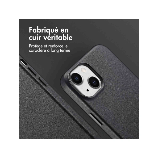 Accezz MagSafe Leather Backcover Apple iPhone 14 - Onyx Black