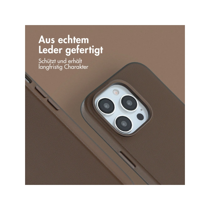 Accezz MagSafe Leather Backcover Apple iPhone 14 Pro - Coffee Brown